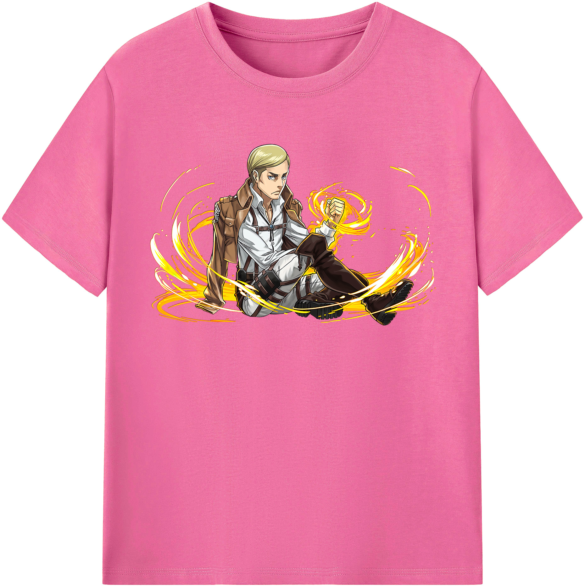 （画像用） 進撃の巨人 エルヴィン・スミス Attack on Titan Erwin Smith レディースカジュアルプリントTシャツ（綿100％）